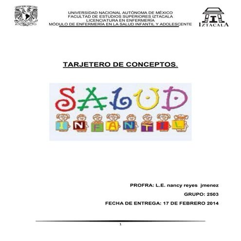 Tarjetero de conceptos en pediatría 