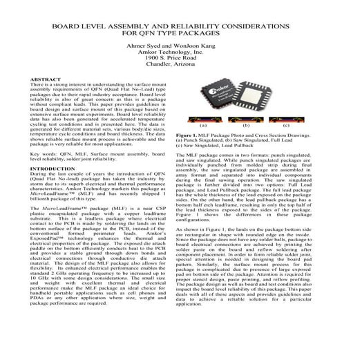 QFN assembly reliability