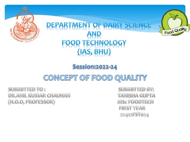 FOOD SAFETY AND QUALITY CONTROL | PPTX