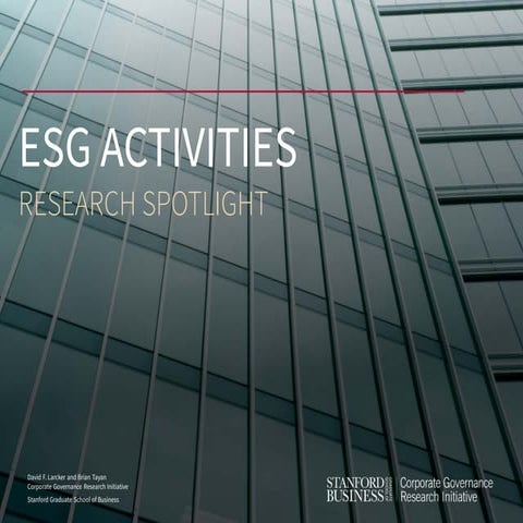 Environmental, Social, and Governance (ESG) Activities