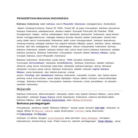 Pengertian bahasa indonesia