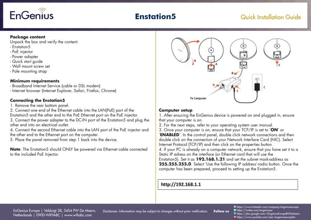 Quick Installation Guide EnStation5 English