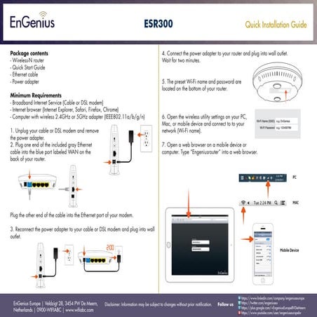 Quick Installation Guide EnGenius EAP300 | PDF
