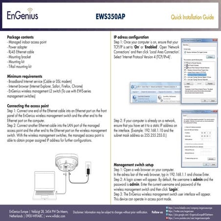 Quick Installation Guide EWS350AP English