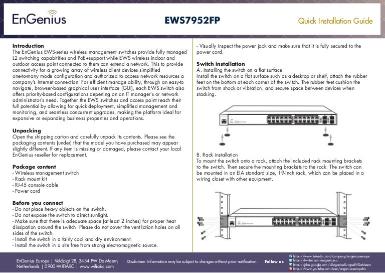 Quick Installation Guide EWS7952FP