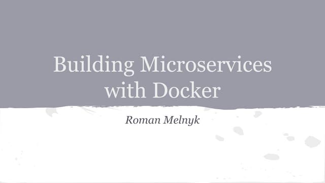 Building microservices with docker