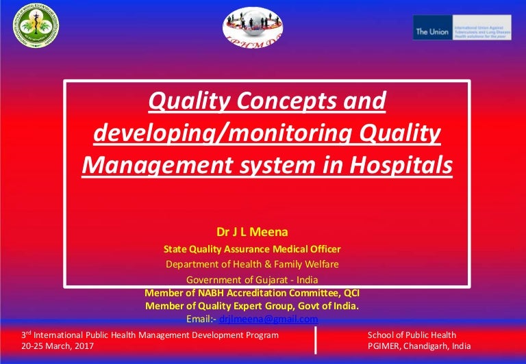 Quality Concepts and developing/monitoring Quality Management system