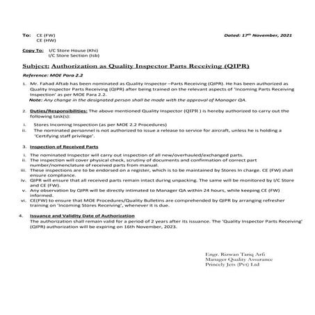 Sample Spot Check Report of Aircraft.docx