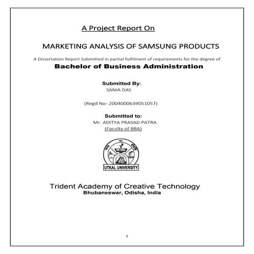 Marketing Analysis of Samsung Products..