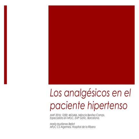 Analgesicos en paciente hta 