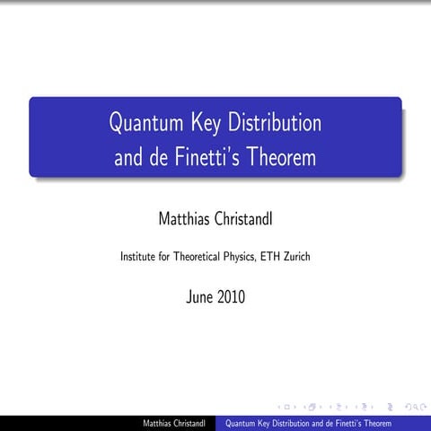 Qkd and de finetti theorem