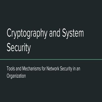Cryptography and system security