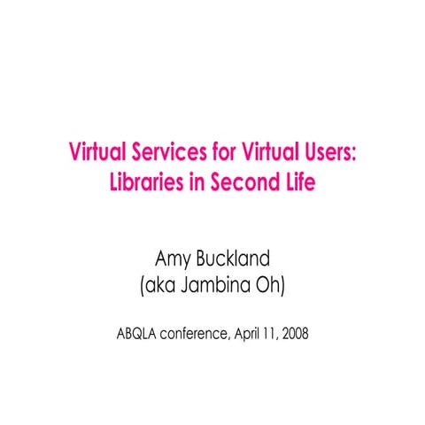 Intro to Second Life