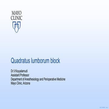 Quadratus Lumborum Block - Dr. V Koyyalamudi