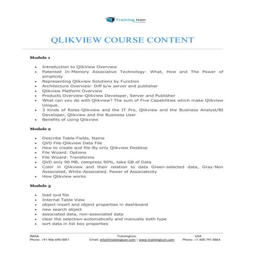 QLIKVIEW ONLINE TRAINING