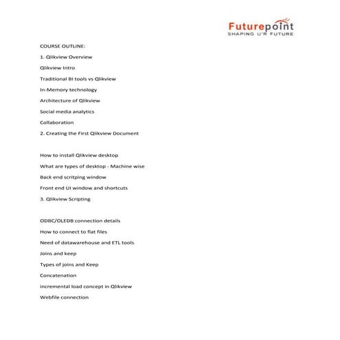 Qlik view training course