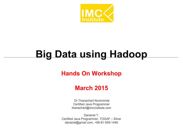 Hadoop Workshop on EC2 : March 2015