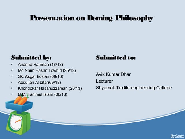 Presentation on Deming Philosophy 