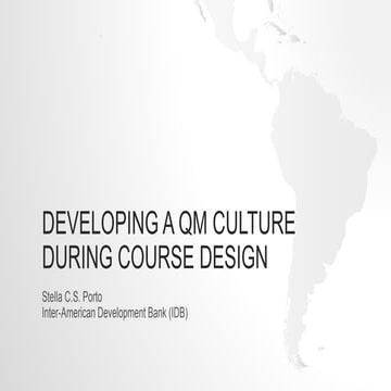 Developing a QM Culture during Course Design