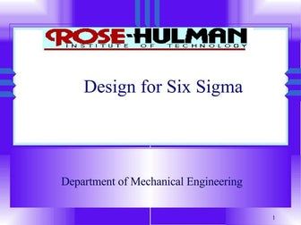 QM-008-Design for Six Sigma １