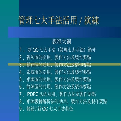 QM-073-管理七大手法活用演練