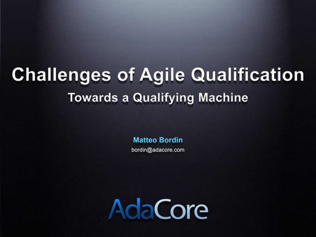 Challenges of Agile Qualification