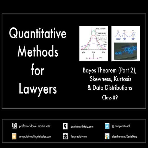Quantitative Methods for Lawyers - Class #9 - Bayes Theorem (Part 2), Skewnes...
