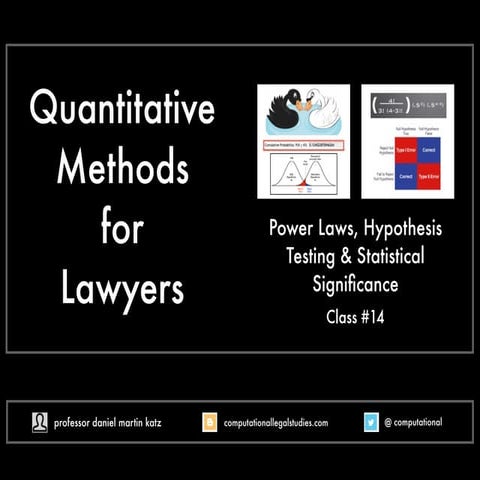 Quantitative Methods for Lawyers - Class #14 - Power Laws, Hypothesis Testing...