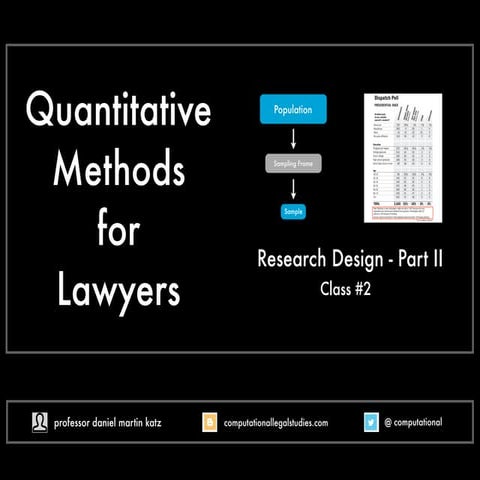 Quantitative Methods for Lawyers - Class #2 - Research Design Part II + Intro...