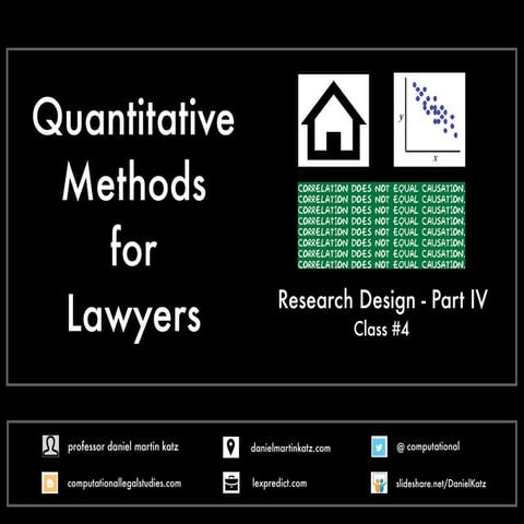 Quantitative Methods for Lawyers - Class #4 - Research Design Part IV - Profe...