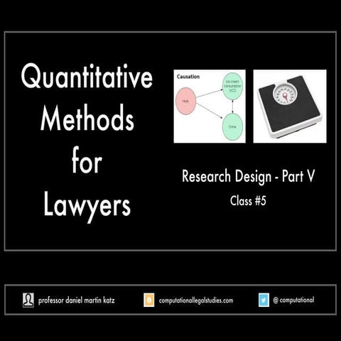 Quantitative Methods for Lawyers - Class #5 - Research Design Part V - Profes...