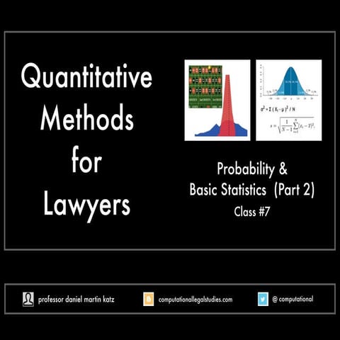 Quantitative Methods for Lawyers - Class #7 - Probability & Basic Statistics ...