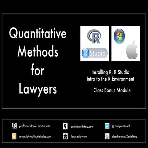 Quantitative Methods for Lawyers - Bonus Module - Introduction to R, Installi...