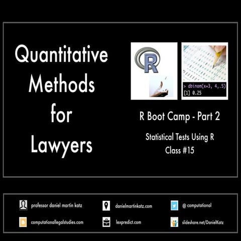 Quantitative Methods for Lawyers - Class #15 - R Boot Camp - Part 2 - Profess...