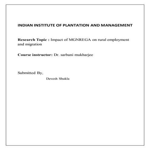 MGNREGA on rural employment and migration