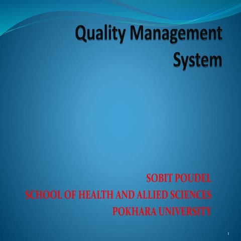 Quality Management Principle