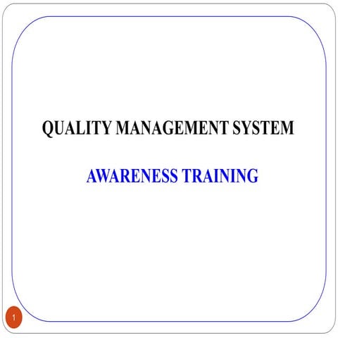 Qms awareness training
