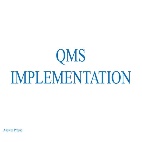 QMS implementation, process approach