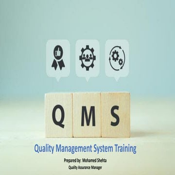 Quality Management System (QMS) Training