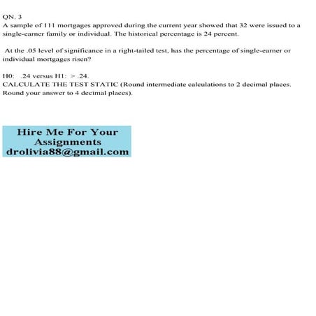 QN. 3A sample of 111 mortgages approved during the current year sh.pdf ...