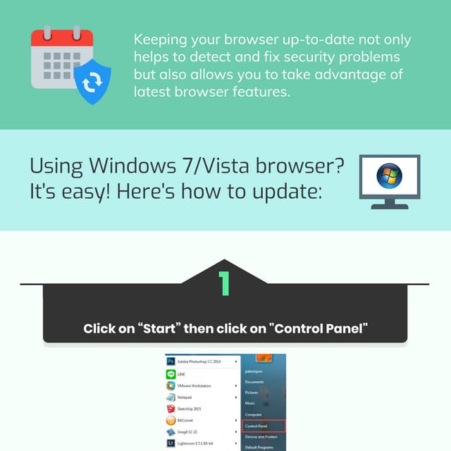 How to update mobile browser - Windows 7/Vista