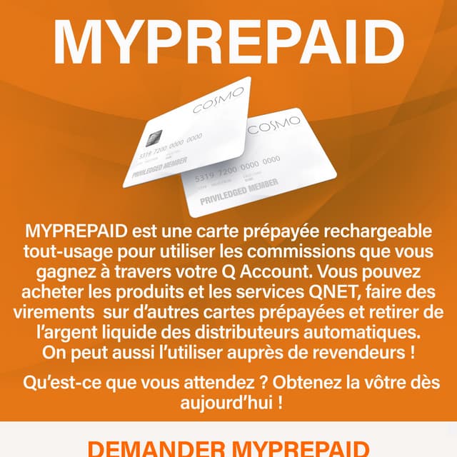 QNET MyPrepaid Card Infographic - French