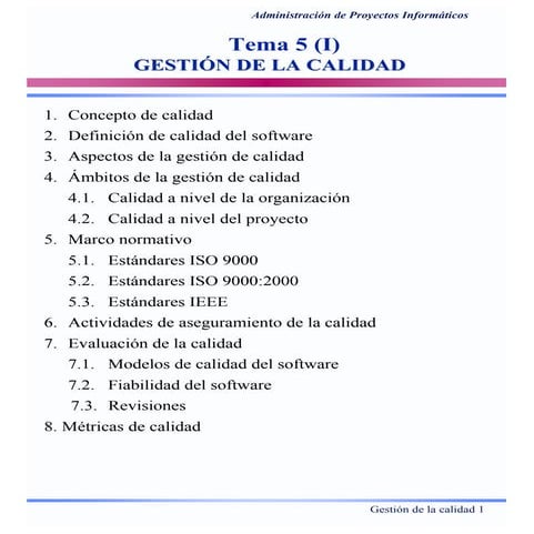 SEGUNDA PARTE - Gestion de la calidad del software | PDF