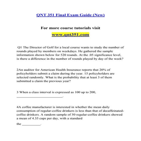 QNT 351 Education for Service--qnt351.com