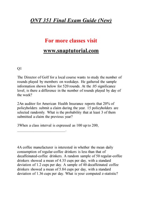 QNT 351   Exceptional Education - snaptutorial.com