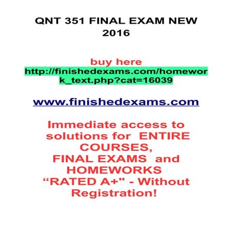 Qnt 351 final exam new 2016