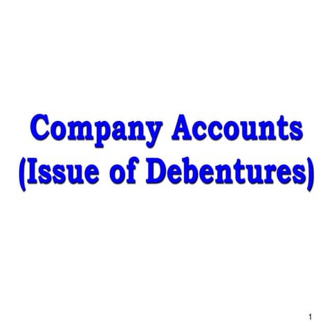 Issue of debentures by N. Bala Murali Krishna