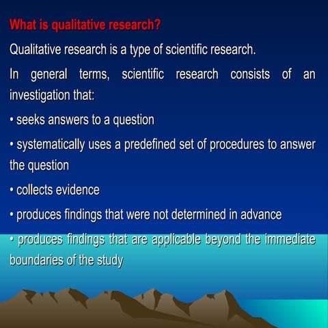 Qualitative research - Quantitative Reseach