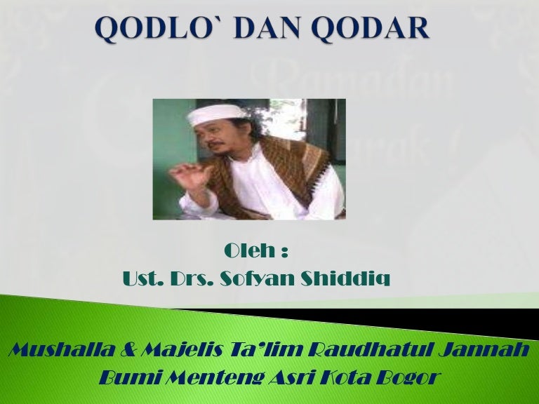 Qodlo` dan qodar