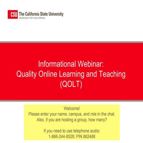 Quality Online Learning & Teaching